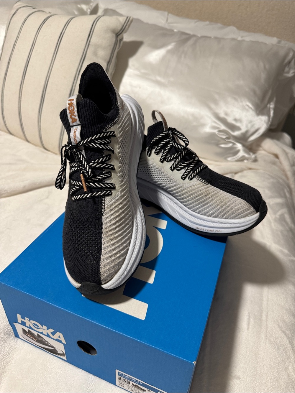 HOKA Carbon X 3 Two-Tone Sneakers in Black/Gold/White